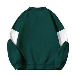 Sweat-shirt à col rond en tricot pour homme, coupe ample, vert et blanc, manches raglan, style décontracté, pour l'automne - Product Image 2