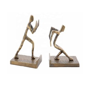 Aluminium Modern Pushing People Book End Home & Office Decoration Book End Metal Study <b>Desk</b> Organizer <b>Shelve</b> Gift for Book Lover - Product Image 1