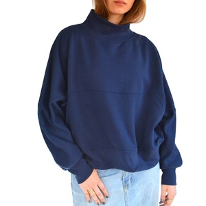 Sweat-shirt à col montant réversible en molleton lourd personnalisé, surdimensionné, uni, 100% coton, sweat-shirt personnalisé avec logo pour femmes et hommes - Product Image 4