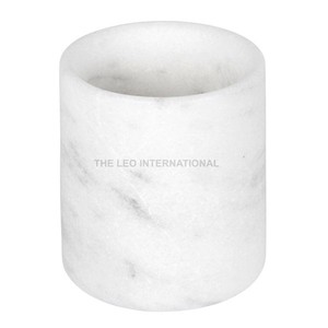 High Quality White Marble <b>Brush</b> Holder Elegant Handmade for Home & Hotel Bathroom Decor Wholesale Price from India - Product Image 1