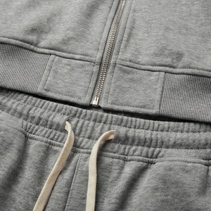 Men's Gray Color Blocking Tracksuit Full <b>Zip</b> <b>Hooded</b> Sweatshirt With Side Pockets Casual Sportswear Autumn Wear - Product Image 5