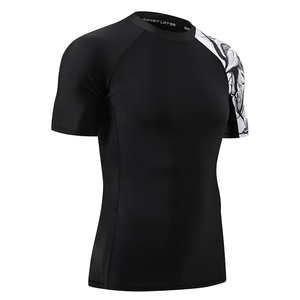 Men <b>Athletic</b> Compression T Shirt Rash Guard Short Sleeve Swim Shirt UV Protection Custom Logo OEM - Product Image 6