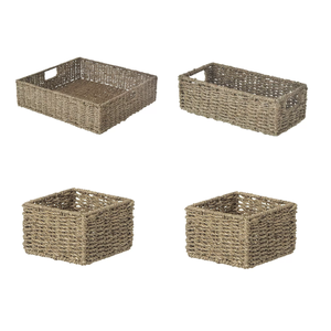Panier de rangement rustique en jonc de mer, logo personnalisé OEM, tressé à la main, fonction suspendue, fournisseur d'usine pour la rentrée scolaire - Product Image 5