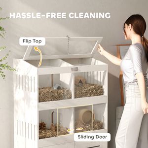 Gabbia per Animali Domestici di Piccola e Media Taglia in Stile Moderno per Allevamento, Uso Interno ed Esterno, in Acciaio, Vetro e Materiale PP con Motivo Animale - Product Image 6