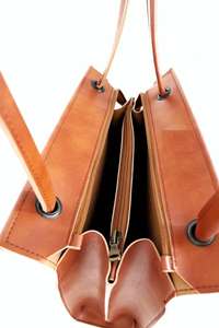 Sac messager vintage en cuir véritable avec poignée, grande capacité, imperméable et léger - Product Image 1