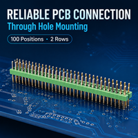 Connecteur de carte PCB traversant, mâle, à 100 positions, 2,54 mm, 2x50, plaqué or, détachable, référence 5-826632-0