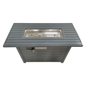 25 H X 42 W Steel Propane Outdoor <b>Fire</b> <b>Pit</b> <b>Table</b> <b>with</b> Grey Lid - Product Image 2