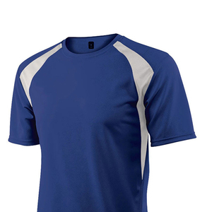 Camiseta de Béisbol de Manga Corta Azul Rey para Hombre, Cuello Redondo, Absorbe la Humedad, Transpirable, Ajuste Atlético, Color Sólido con Bloques de Color en la Parte Delantera - Product Image 2