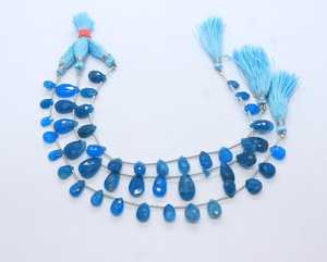 Apatita Natural AAA Azul Cielo, Forma de Pera Facetada, Briolette 7x11 MM, Cuentas de Apatita Azul Claro, Hilo de Piedras Preciosas Sueltas, Gotas de Apatita - Product Image 1