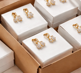 Pendientes de Plata de Ley Chapados en Oro con Diamante Natural de Corte Brillante de 0.2ct, Certificados, Estilo Minimalista, de SB Fine Jewelry - Product Image 6