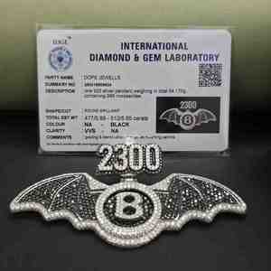 Colgante Personalizado de Batman con Incrustaciones de Diamantes, 2300 Bail, Número Personalizado, Acero Inoxidable, Chapado en Platino Cultivado en Laboratorio, 6.40 CT, Joyas DOPE, Moderno - Product Image 6