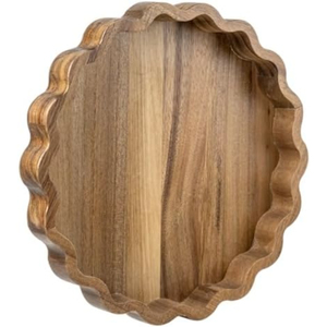 Assiette de service ronde en bois, design minimaliste, polie, durable, pour la décoration de table, à placer sous les assiettes de dîner - Product Image 2