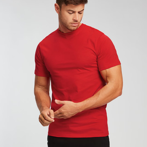 Camiseta de Algodón Gris para Hombre, Corte Ajustado, Cuello Redondo, Manga Corta, Informal, Lisa, Transpirable, Tejida, de Color Sólido - Product Image 6