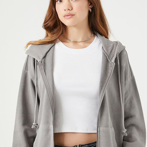 Sweat à capuche unisexe surdimensionné de haute qualité avec fermeture éclair, logo personnalisé, manches longues, polaire, grande taille, vêtements de sport pour femmes, hiver, 100% coton - Product Image 4