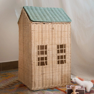 Jouets de haute qualité en forme de maison pour enfants, pour jouer et ranger, maison de poupée décorative en rotin, maisons de jouets pour enfants - Product Image 6