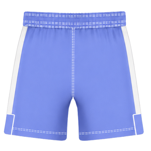Conjunto de Uniforme de Rugby de Manga Corta Azul Periwinkle y Blanco, Jersey de Rugby a Rayas con Cuello Redondo, Pantalones Cortos con Cordón, Rendimiento Atlético - Product Image 6