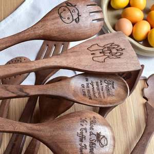 Long Handle Wooden Kitchen Spoons – Japanese Style Utensils with Custom Logo for Baking & Cooking - Product Image 5