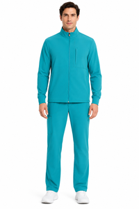 Conjunto de uniforme médico tejido personalizado OEM para mujer, con chaqueta con cremallera, elástico, para enfermería y hospital, con detección de agujas - Product Image 2