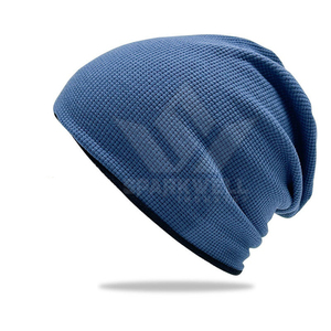 Bonnet en tricot gris unisexe avec bordure noire, couleur unie, bonnet d'hiver décontracté, 100% acrylique, taille adulte 56-58CM - Product Image 5