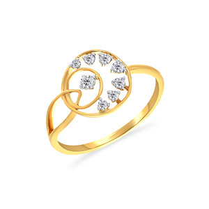 Bague florale ronde céleste avec diamant taille ronde et forme cœur de 0,10 ct, bijou de mode en or 14K et 18K pour femme - Product Image 1