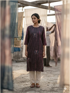 Kurti en coton imprimé pour femmes, manches trois quarts, col rond, confortable, vêtements ethniques décontractés, vêtements traditionnels faits à la main - Product Image 5