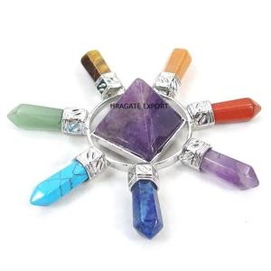 Mejor venta ágata cuarzo transparente pirámide lápiz punto piedra preciosa generador piedras naturales cristales para energía lujo Feng Shui - Product Image 4