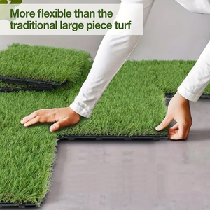 Baldosas de Césped Artificial 300x300x24mm, Impermeables, Cuadradas, para Exteriores/Interiores, Decoración de Terraza, Jardín y Patio - Product Image 3