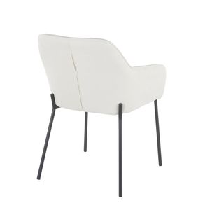 Set di 2 Sedie da Pranzo Contemporanee Daniella in Metallo Nero e Tessuto Crema, Seduta Moderna per Casa o Ufficio - Product Image 4