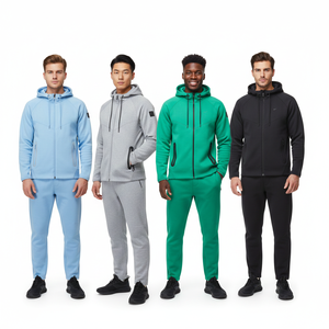 2026 Fashion Custom Printed Reflective Tech Fleece 100% Cotton Casual Men <b>Tracksuit</b> Heavyweight Hoodie Pant Running Eco-Friendly - Product Image 1
