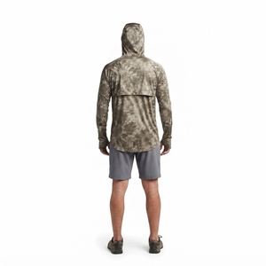 เสื้อฮู้ดดี้กันแดดลายพราง Kryptek Typhon แบบ OEM สำหรับตกปลา UPF 50+ พร้อมผ้าคลุมหน้าแบบ Tactical เสื้อเชิ้ตน้ำหนักเบาสำหรับการล่าสัตว์และกิจกรรมกลางแจ้ง - Product Image 2