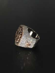Custom Lab Grown Snowflake Ring 10K 14K Real Gold Silver Hexagonal Iced Out Two Tone Men HipHop Style Band Wholesale B2B Factory - Product Image 6