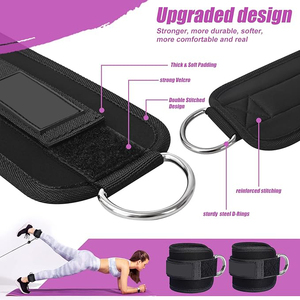 Sangles de cheville en nylon avec néoprène rembourré pour machines à câble de musculation, entraînement des jambes, vente en gros - Product Image 4