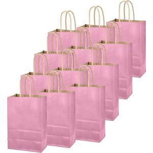 Confezione da 24 Sacchetti Regalo in Carta Viola con Manici 21x15x8 cm, Sacchetti Monocolore per Feste - Product Image 1