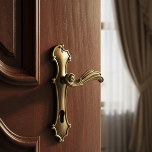 Manija de Puerta de Latón de Estilo Vintage Premium | Manija Arquitectónica Decorativa para Puertas de Madera, Casas de Lujo e Interiores de Diseño - Product Image 4