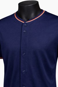 Camiseta de Béisbol Personalizada Lisa con Botones y Ribetes, Camisa de Béisbol con Ribetes Naranjas, Uniforme de Equipo, Parte Superior Transpirable de Secado Rápido de Poliéster - Product Image 5