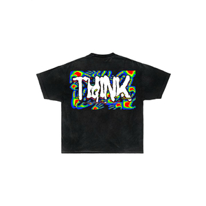 Camisetas de algodón oversize de estilo urbano personalizadas con lavado ácido, vintage, de gramaje pesado, con pedrería, corte holgado y gráficos para hombre - Product Image 5