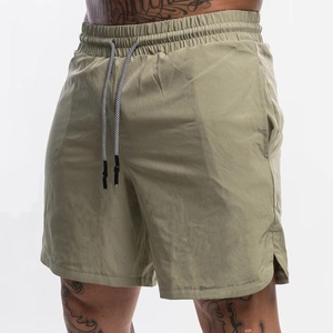 Shorts de sport décontractés 100 % coton pour hommes, style vintage, en molleton bouclette, bords bruts, délavage acide, unisexe, avec logo brodé personnalisé – Vente en gros - Product Image 4