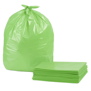 Sacs en plastique pour déchets lourds, grand format 60-65 gallons, vert, 38*58cm, sacs poubelle en PE 75 microns pour bureau, hôtel et jardin - Product Image 1