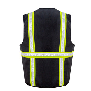 Veste de travail décontractée haute visibilité respirante personnalisée avec poches, logo et couleur personnalisés, gilet de sécurité réfléchissant imprimé - Product Image 5