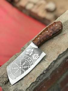 Cuchillo de Camping Mini Hecho a Mano, Hoja Fija de Acero con Alto Contenido de Carbono, Cuchillo Afilado de Alta Resistencia con Mango de Acero y Funda - Product Image 4