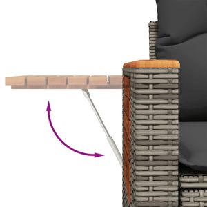 ชุดโซฟาสวนหวาย PE สีเทา 6 ชิ้น ปรับพนักพิงได้ สะดวกสบายและมีสไตล์ - Product Image 4