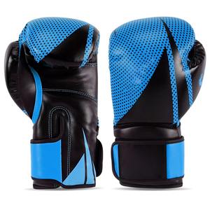 Gants d'entraînement de boxe en PU bleu avec fermeture Velcro pour adultes, arts martiaux, sports - Product Image 5