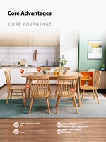 Ensemble de table à manger rectangulaire extensible en bois ZF Global Export, 6 chaises, design moderne, plateau résistant aux rayures, pour intérieur