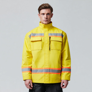Custom Men High Visibility Safety <b>Jacket</b> Working Safety <b>Jacket</b> <b>Workers</b> High Quality Zipper <b>Jackets</b> Safety Chest Pockets - Product Image 2
