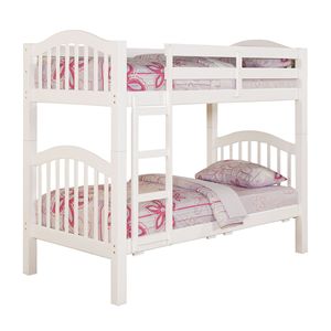 Letto a Castello Bianco con Scala Integrata per Bambini - Product Image 1