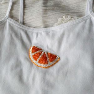 Débardeur élégant brodé de perles de rocaille, design moderne, fait main, avec broderie détaillée - Product Image 6