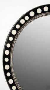 Rectangular <b>Framed</b> Bone Inlay Modern Wall Mirror with Beaded Edge for Wedding and Bathroom Decorative Glass Surface - Product Image 4