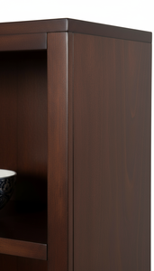 Modern <b>Solid</b> <b>Wood</b> Adjustable <b>Bookcase</b> 1 Year Warranty Glass Door Vietnam Wooden Hot Selling P.D.T Brand Kona Coffee-Colored - Product Image 3