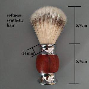 Safety <b>Razor</b> Kit Pure Badger Shaving Brush Wood Customized Men's Red Wood Handle Safety <b>Razor</b> and Shaving <b>Set</b> with Stand - Product Image 3