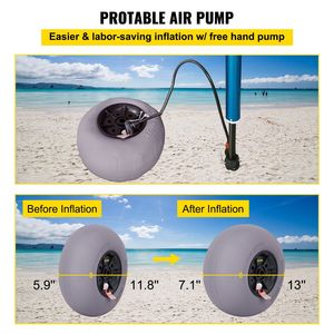 Ruote da spiaggia per carrelli 13 pollici, pneumatici di ricambio in TPU per carrelli da sabbia, kayak, canoe, buggy con pompa ad aria gratuita, 2 pezzi - Product Image 6
